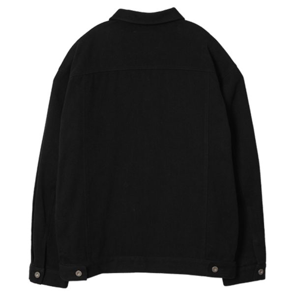Washed Peach Trucker Jacket (Black)：圖片 2