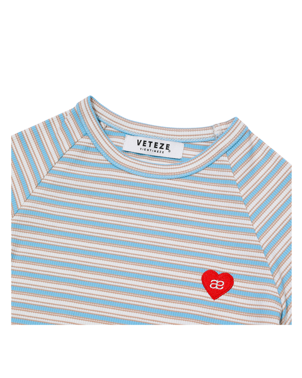 AUBEA STRIPE HEART TENSION T  (BLUE)：圖片 2