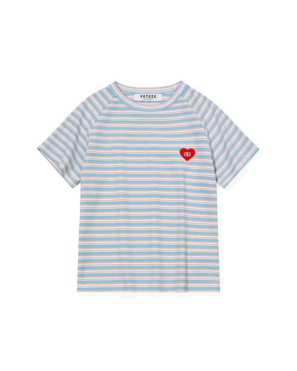 AUBEA STRIPE HEART TENSION T  (BLUE)